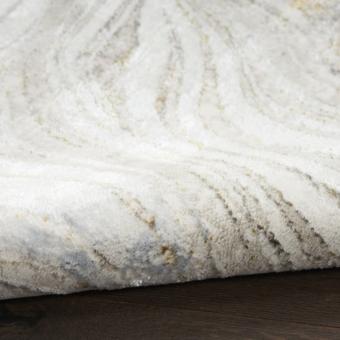 5' X 7' Gold Gray and Ivory Abstract Non Skid Area Rug